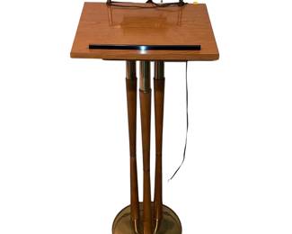 MCM Danish Modern Lectern Brass Base Triple Legs