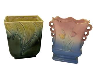 Vintage Pottery HULL Tulip Vases Pink Blue