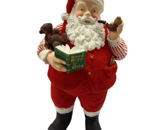Dept 56 Santa Claus Bobble Spring Figure Teddy Pipe Watch Book