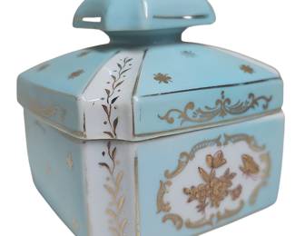 Shafford Japan Aqua Blue Gold Trinket Dish