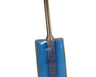Antique Brass Handle Enamel Hand Mirror