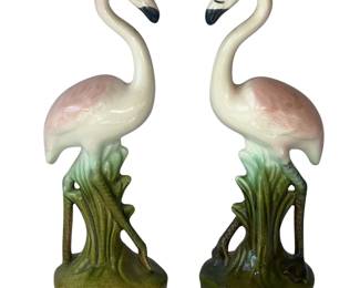 1940s Ceramic Birds Ozarks Flamingos 1946 Las Vegas Hotel
