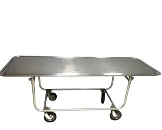 Vintage Stainless Steel Embalming Table Funeral Home Gurney Autopsy Table