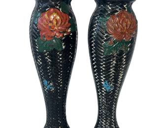 Japan Wall Vases Black Japanned