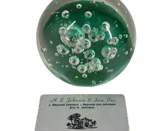 Large Art Glass Paperweight Ball Pen Holder