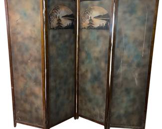 c1900 Craftsman Stickley Era 4-Panel Room Divider - Art Deco Style