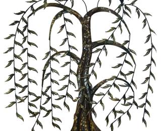 Pressed Metal Weeping Willow Tree Wall Art