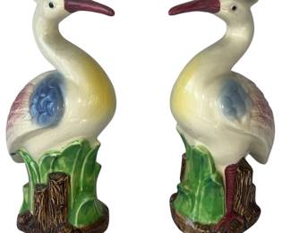 1940s Pair Water Birds Occupied Japan Ceramic