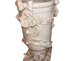Cast Stone Or Resin Ornate Urn Roses White Wedding Event