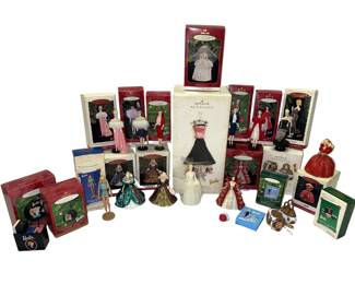20 Hallmark Barbie Doll Ornaments+Boxes