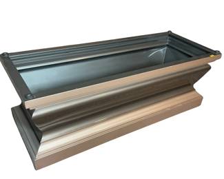 Coffin Casket Viewing Base Lightweight Metal Patina Surface Hollow