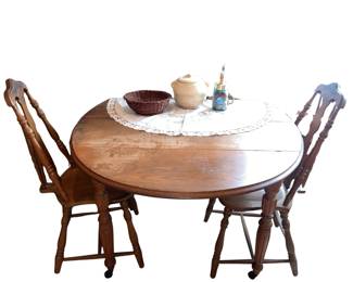 Solid Wood Drop Leaf Kitchen Table 2 Chairs Decor