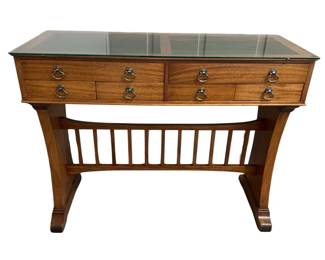 Antique Glass Top Display Cabinet with Drawers