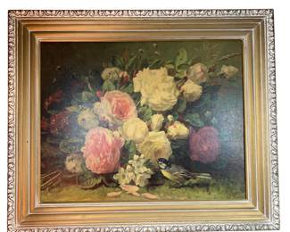 Floral Wall Art Gothic BoHo Ornate Frame Fragrance in Bloom Belgian Jean-Baptiste Robie