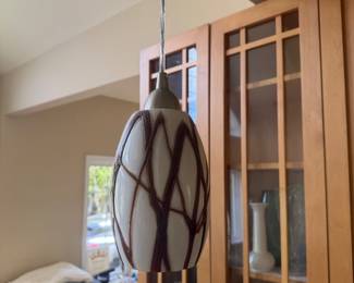Tinted glass pendant light