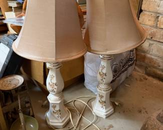 vintage porcelain boudoir table lamps