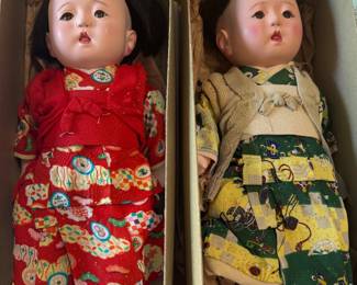 Vintage Japanese Ichimatsu dolls
