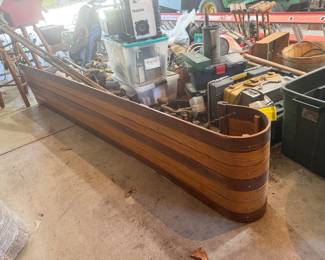 Vintage wooden snow sled toboggan