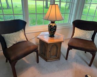 Suede wrapped chairs; dining or side