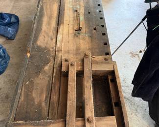 Antique workbench top (with original attached vise)