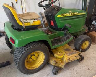 John Deere 345 garden tractor with mower deck & a rear trailer