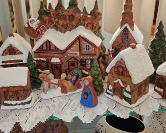 Handprints ceramic winter village