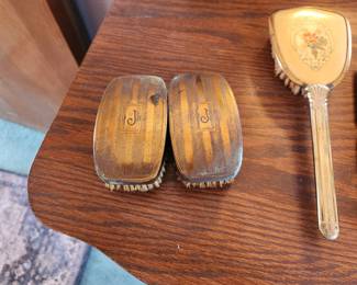Antique men's brass brushes