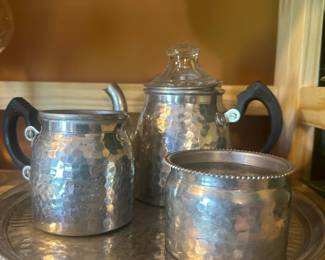 Hammered Aluminum Coffee Service