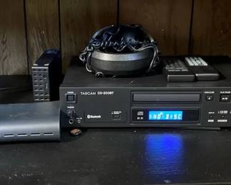 TASCAM CD200BT CD Player Bluetooth Receiver with Headphones and Remote