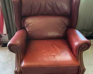 LaZBoy Leather Reclining Wingback Chair