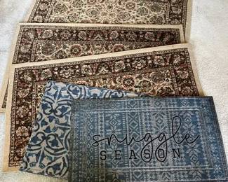 3 Matching Rugs and 2 Door Mats
