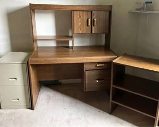 Desk, File Cabinet,