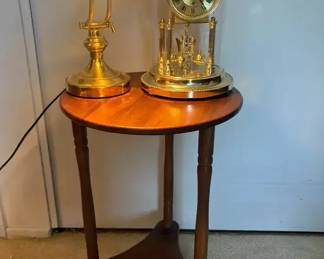 Underwriters Brass Lamp, Small Table Anniversary Clock