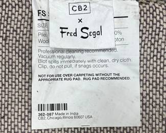 CB2 x Fred Segal Collab 8’x10’ Studio Art Area Rug - Navy and White - $800 OBO