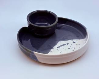 Chip-and-Dip - wheel-thrown and crafted with stoneware clay