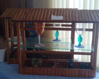 High quality vintage tiki bar wall shelves