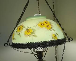 Vintage hand painted hanging lamp