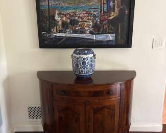Curved front cabinet