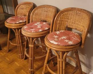 Vintage Rattan Bar Stools