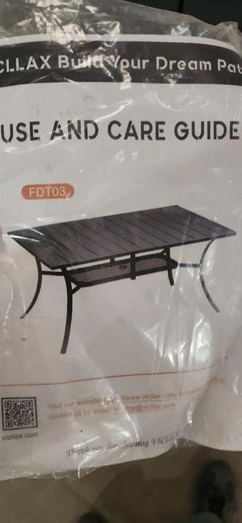 Black Metal Patio Table with Umbrella Hole