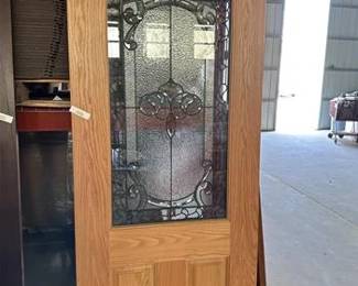 Front Door Slab with Arched Glass