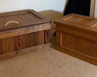 Vintage Solid Wood Storage Cargo Style Trunks
