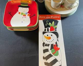 Holiday GlasswareSnowman  Christmas Tree