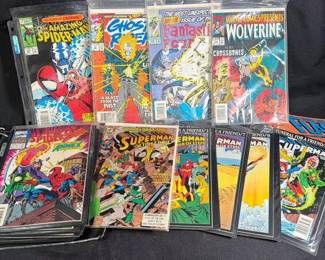 Marvel DC Comic Books Featuring Superman, Spiderman, Ghost Rider, Wolverine And More