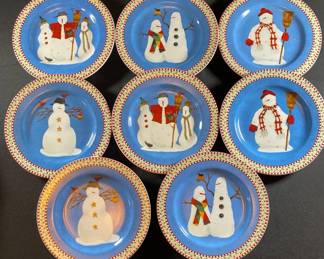 Sakura Snowman Plate Set
