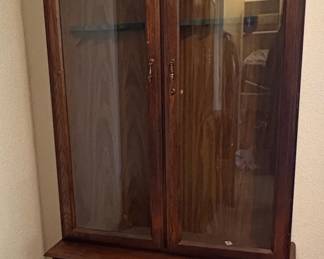 Vintage Wooden Gun Cabinet Display Case