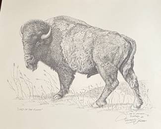 Lord of the Plains Bison Lithograph by Dan Brewer, "Buffler" Edition