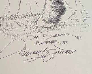 Lord of the Plains Bison Lithograph by Dan Brewer, "Buffler" Edition