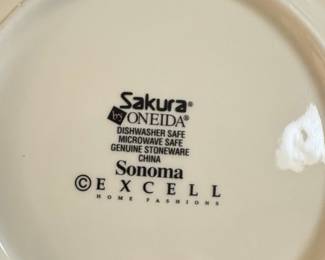 Sakura by Oneida Sonoma Fruit Pattern Stoneware Dinnerware Set
