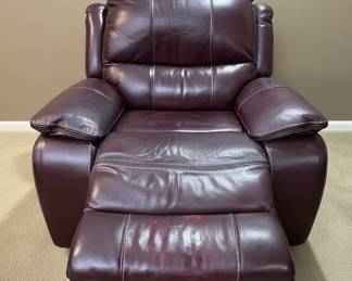 Burgundy Leather Rocker Recliner